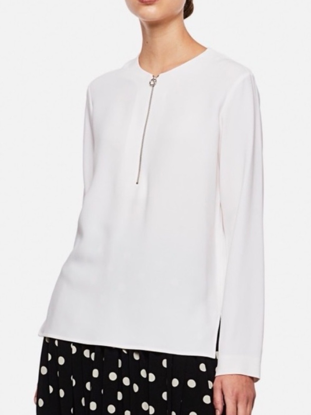 Stella McCartney Arlesa Women White Zip-Front Long Sleeve Top